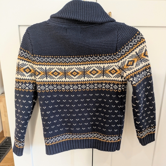 Rorie Whelan Cozy Kids Sweater In Navy, Yellow, And Cream - Picture 2 of 4